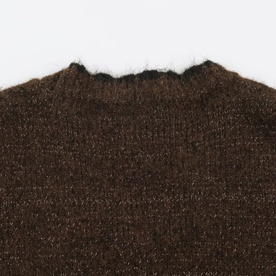 Damen Oversize Strickcardigan mit V-Ausschnitt, Knopfleiste und kontrastierenden Zierkanten Shop Nory