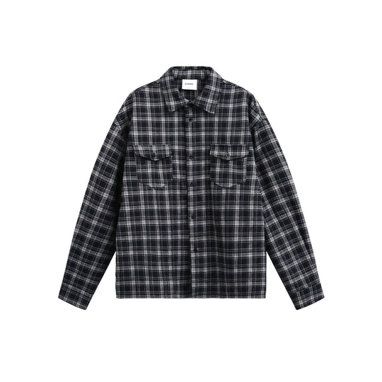 Herren Karierter Flanell-Overshirt-Jacke mit aufgesetzten Brusttaschen Shop Nory