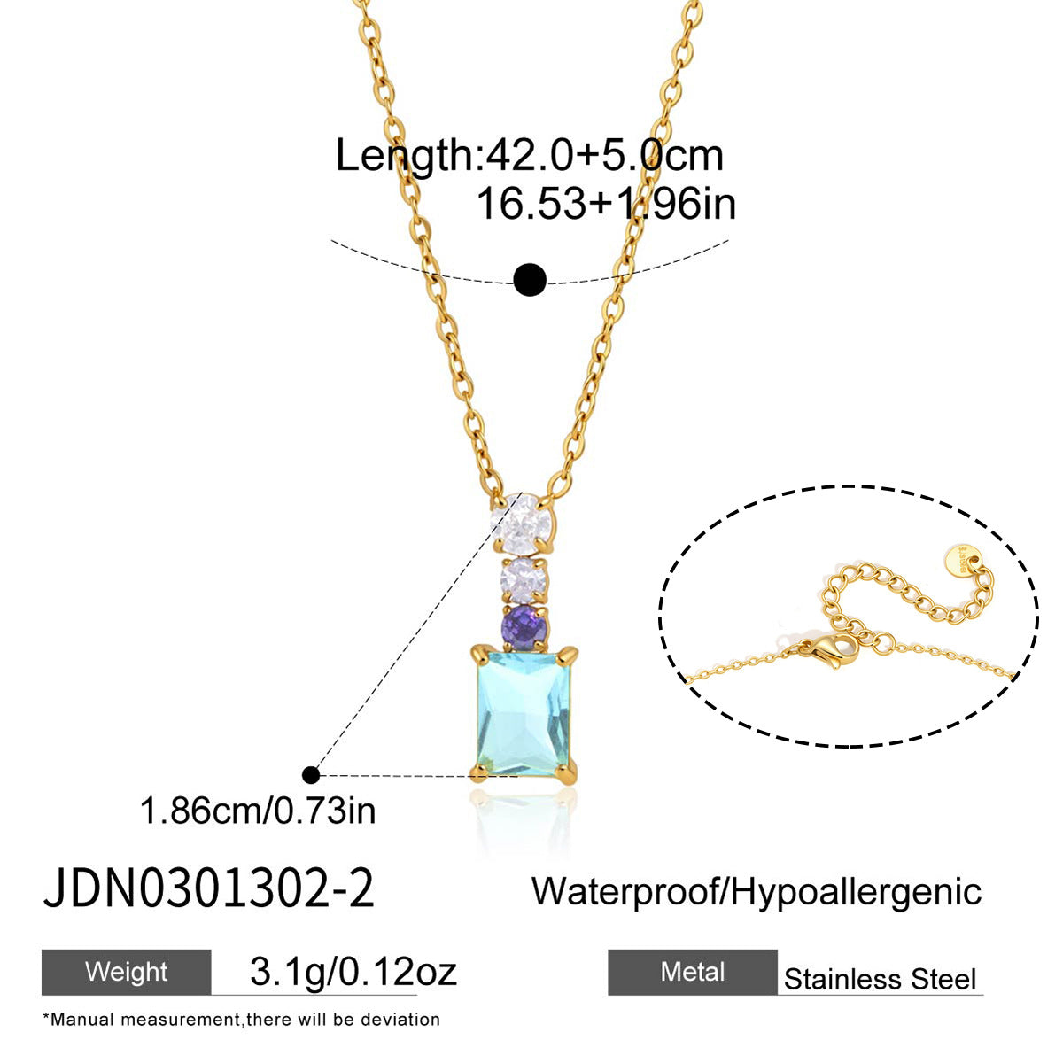Damen Halskette mit funkelnden Herzanhängern und wasserfestem, hypoallergenem Edelstahl Shop Nory