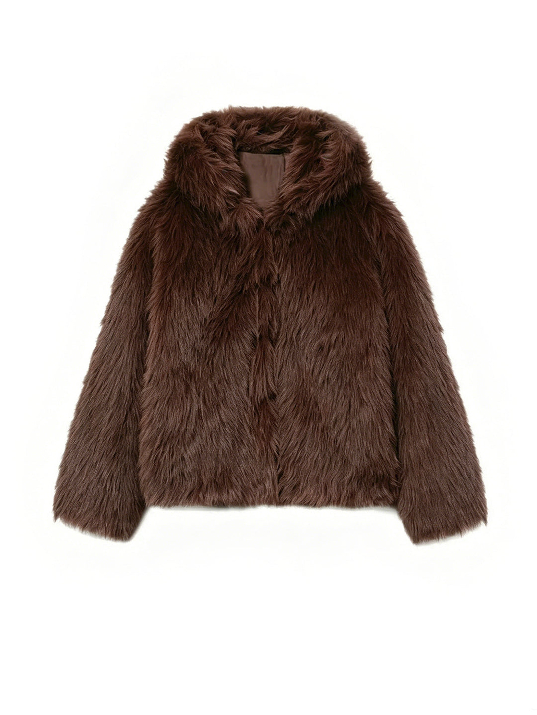 Damen Kurzblouson aus langfaserigem Shaggy‑Faux‑Fur mit hohem Schalkragen und klarer Boxy‑Silhouette Shop Nory