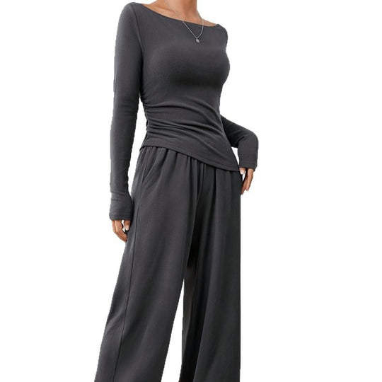 Damen Lässiges Oberteil und weite Hose Set
