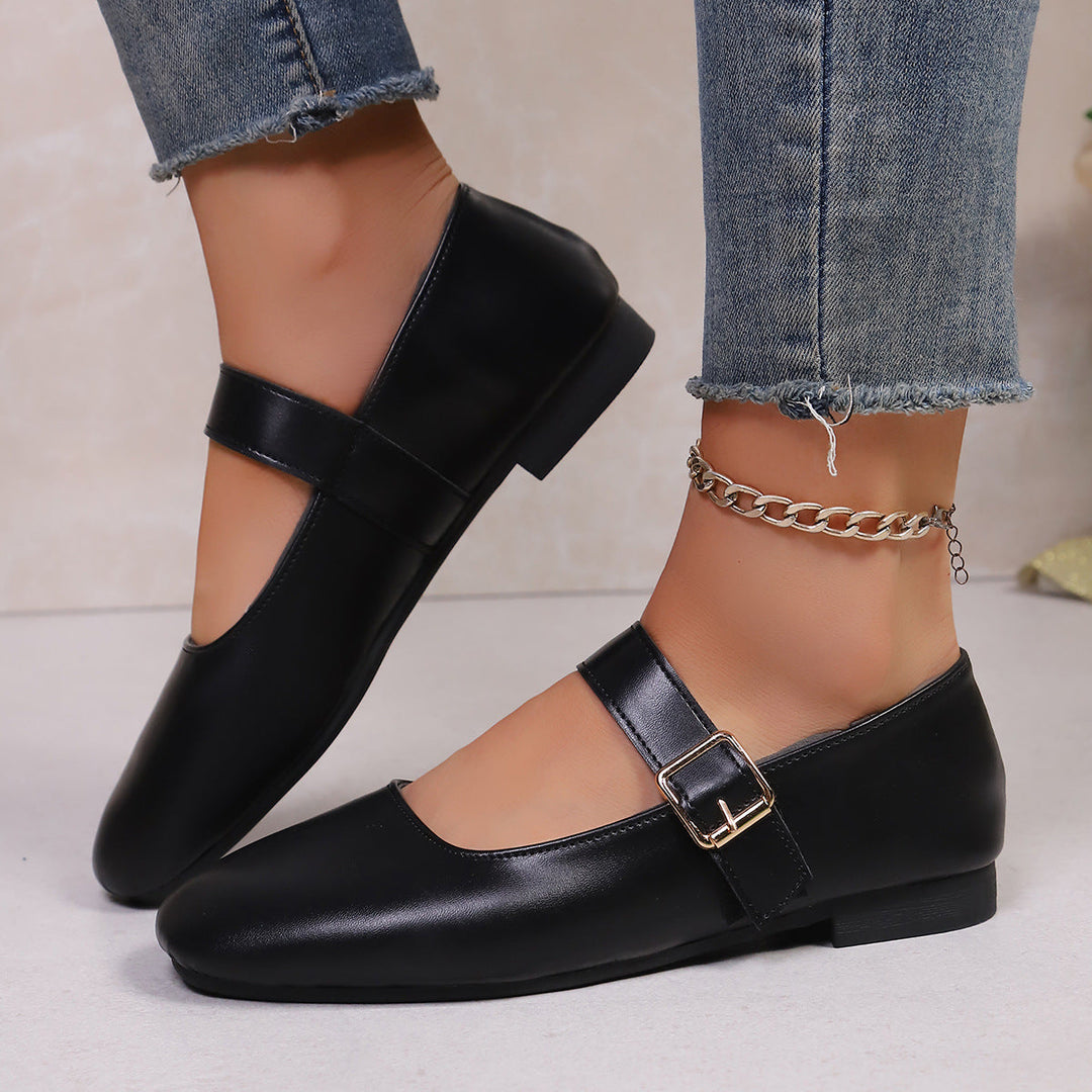 Damen Ballerina-Schuhe mit verstellbarem Riemendesign und bequemem Fußbett