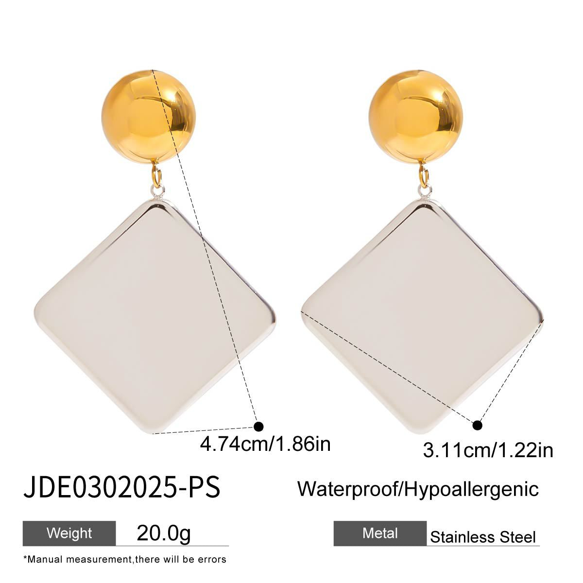 Damen elegante Ohrhänger mit modernem quadratischen Design und hypoallergenen Eigenschaften Shop Nory