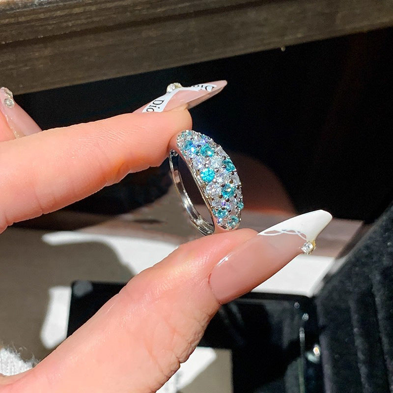 Damen Funkelnder Zirkonia-Edelstahlring mit detailliertem Design Shop Nory