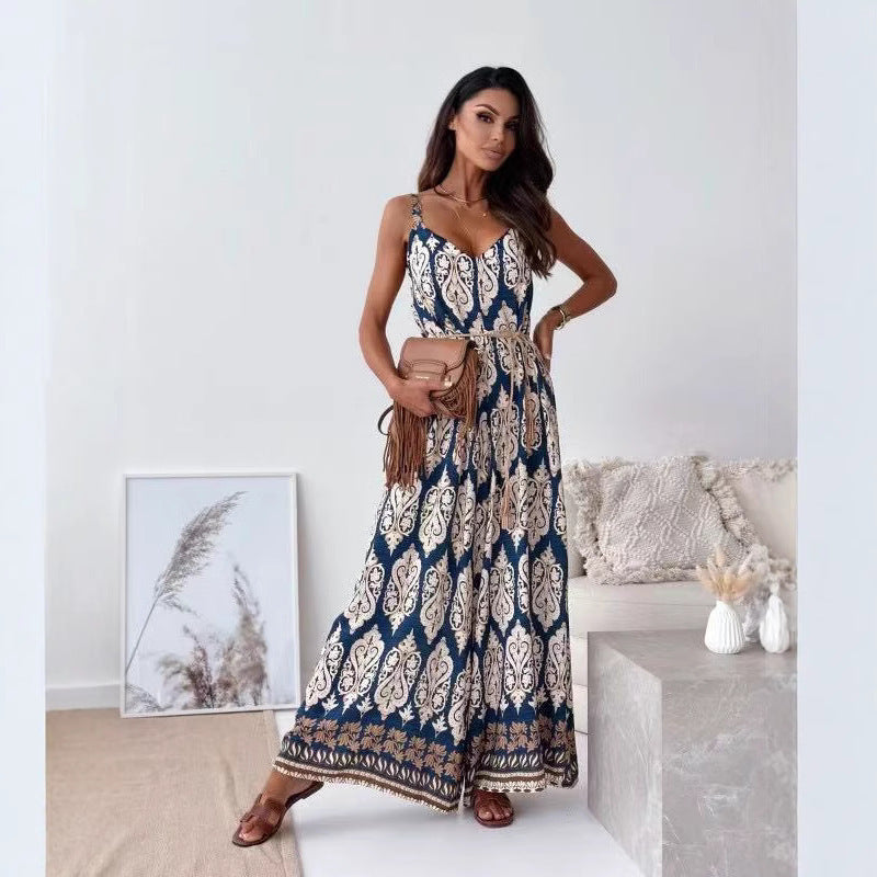 Damen Bohemian Weitbeiniger Bodysuit