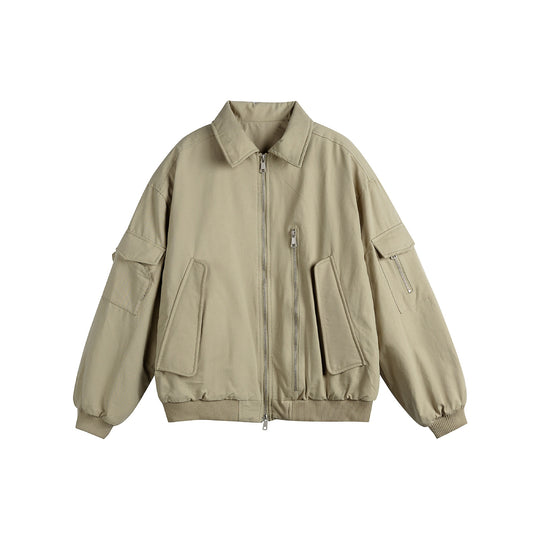 Unisex Boxy Utility-Blousonjacke mit Zip-Details und funktionalen Pattentaschen Shop Nory