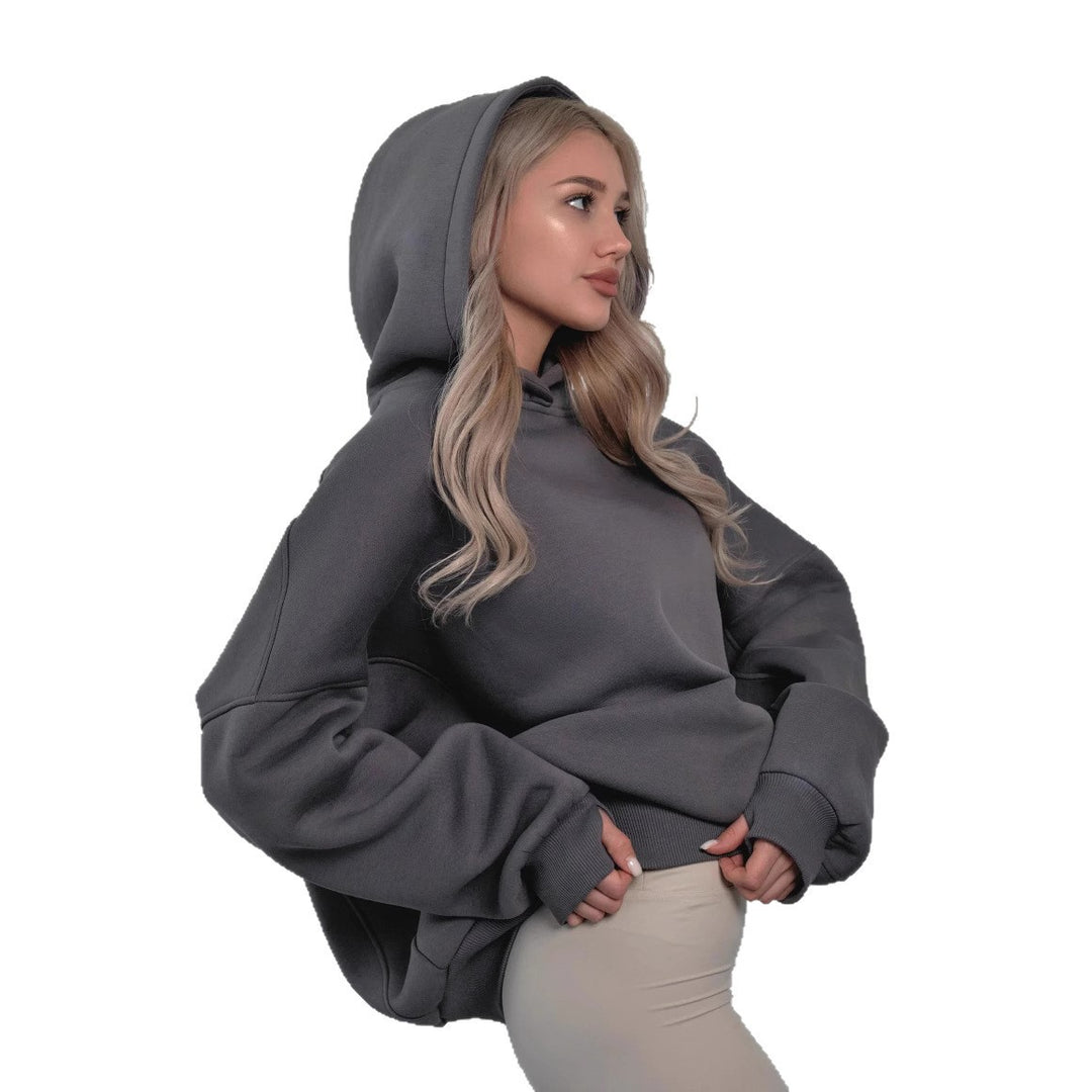 Damen oversized Kapuzenpullover mit extraweiter Passform und tief geschnittener Kapuze Shop Nory