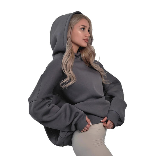 Damen oversized Kapuzenpullover mit extraweiter Passform und tief geschnittener Kapuze Shop Nory