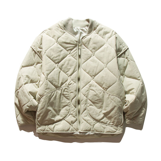 Unisex Kurz geschnittener gesteppter Bomber im Boxy‑Schnitt mit Rippkragen und extra großen Pattentaschen Shop Nory