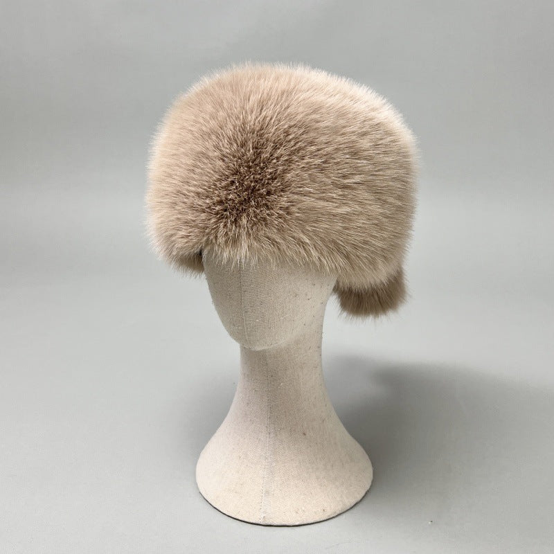 Damen Plüsch-Kunstpelz-Mütze im Trapperstil mit Ohrklappen und dekorativem Schwanz Shop Nory