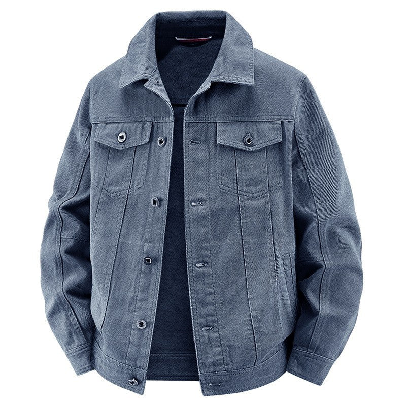 Herren Jeans-Truckerjacke im Vintage‑Look mit strukturierter Nahtführung und Brusttaschen Shop Nory
