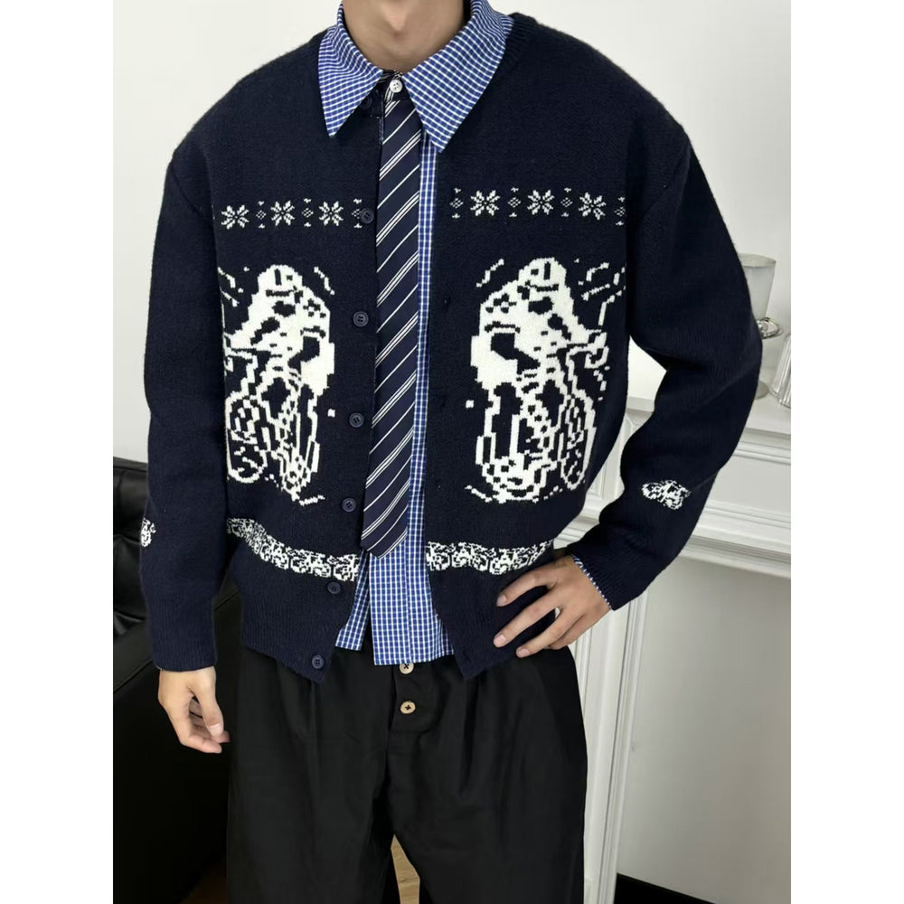 Damen Gemütlicher Grobstrickpullover mit grafischem Motiv Shop Nory