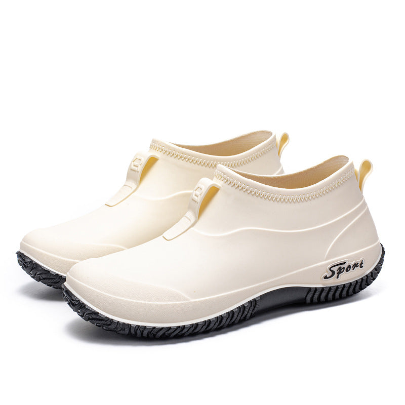 Damen Kurzschaftige wasserdichte Slip‑On Gummistiefelette mit Neoprenkragen und profiliertem Anti‑Rutsch‑Laufsohlen‑Design Shop Nory
