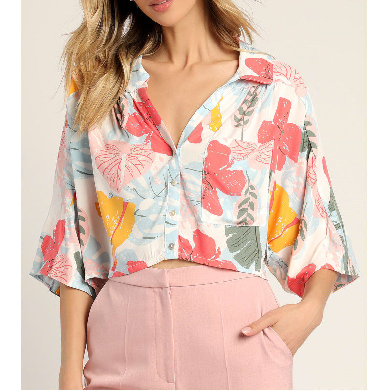 Damen Elegante Bluse mit weit geschnittenem Design und hoher Taille Hose Shopnory