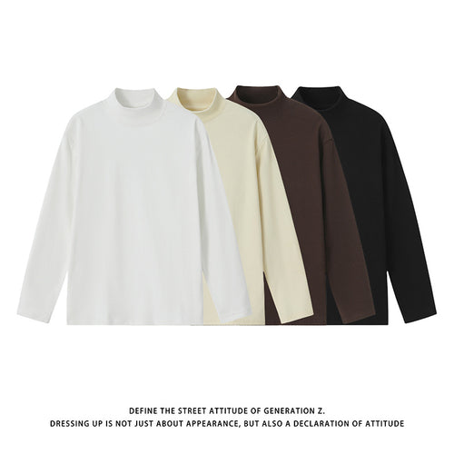 Unisex Minimalistischer Feinstrick-Mockneck-Pullover im Oversize-Relaxed‑Schnitt Shop Nory