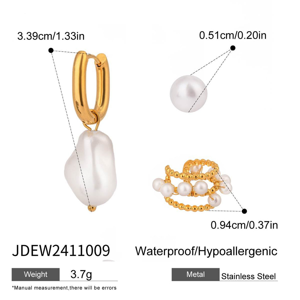 Damen Ohrhänger mit perlenbesetztem Design und hypoallergener Edelstahlverarbeitung Shop Nory