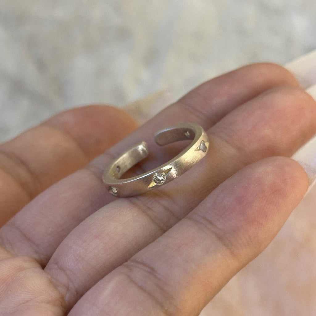 Damen Offener Ring mit funkelnden Sternen Shop Nory