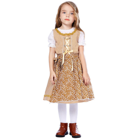 Damen nan traditionelles Trachtenkleid-Set mit geschnürtem Mieder, bestickter Puffbluse und abnehmbarer Schürze Shop Nory