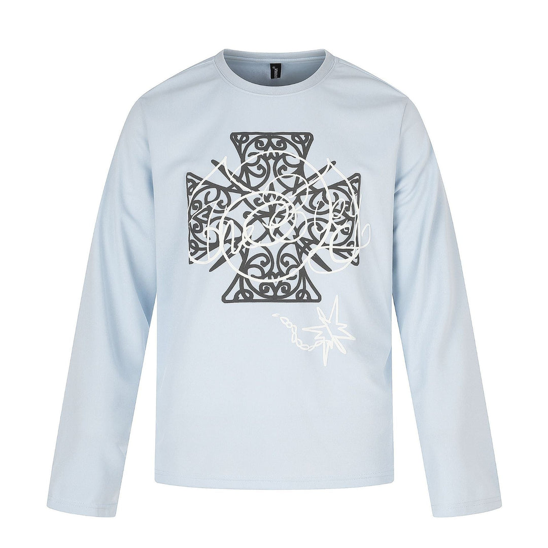 Damen Langärmliges Rundhals-Shirt mit dekorativem Print Shop Nory