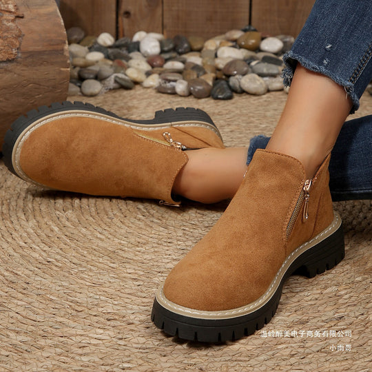 Damen Ankle-Boots mit Profilsohle, seitlichem Reißverschluss und gepolstertem Komfortschaft Shop Nory