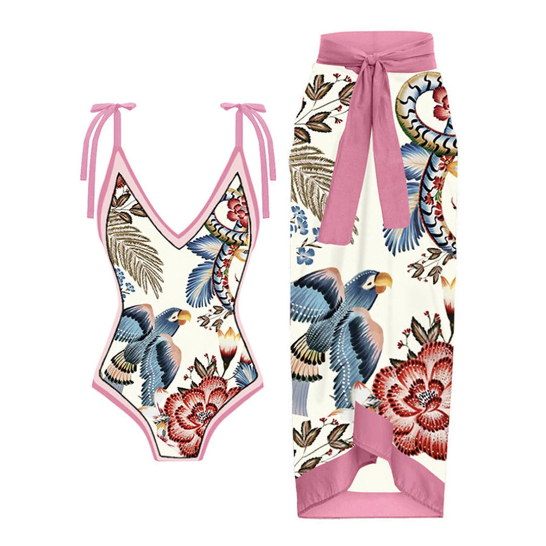 Damen Bademode-Set mit stilvollem Wickelrock Shopnory