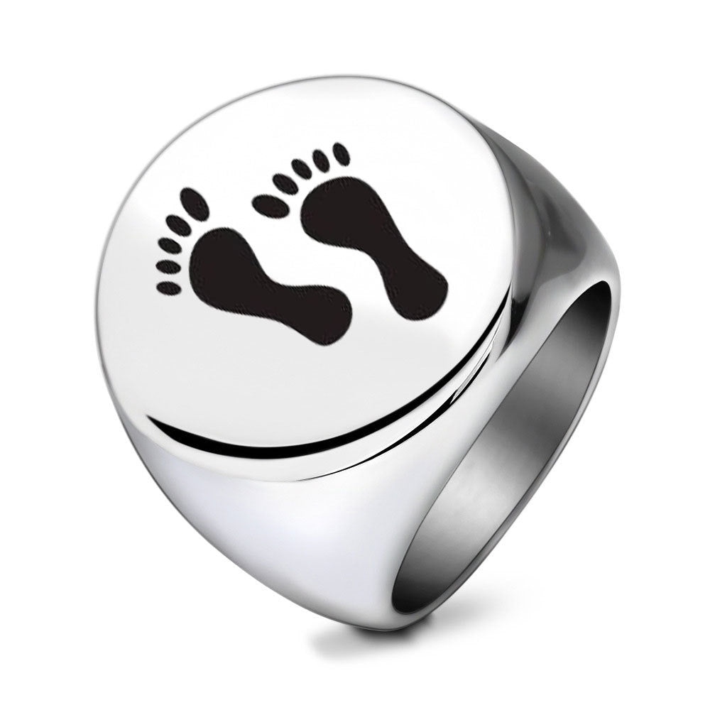 Damen Ring mit Fußabdruck-Design Shop Nory