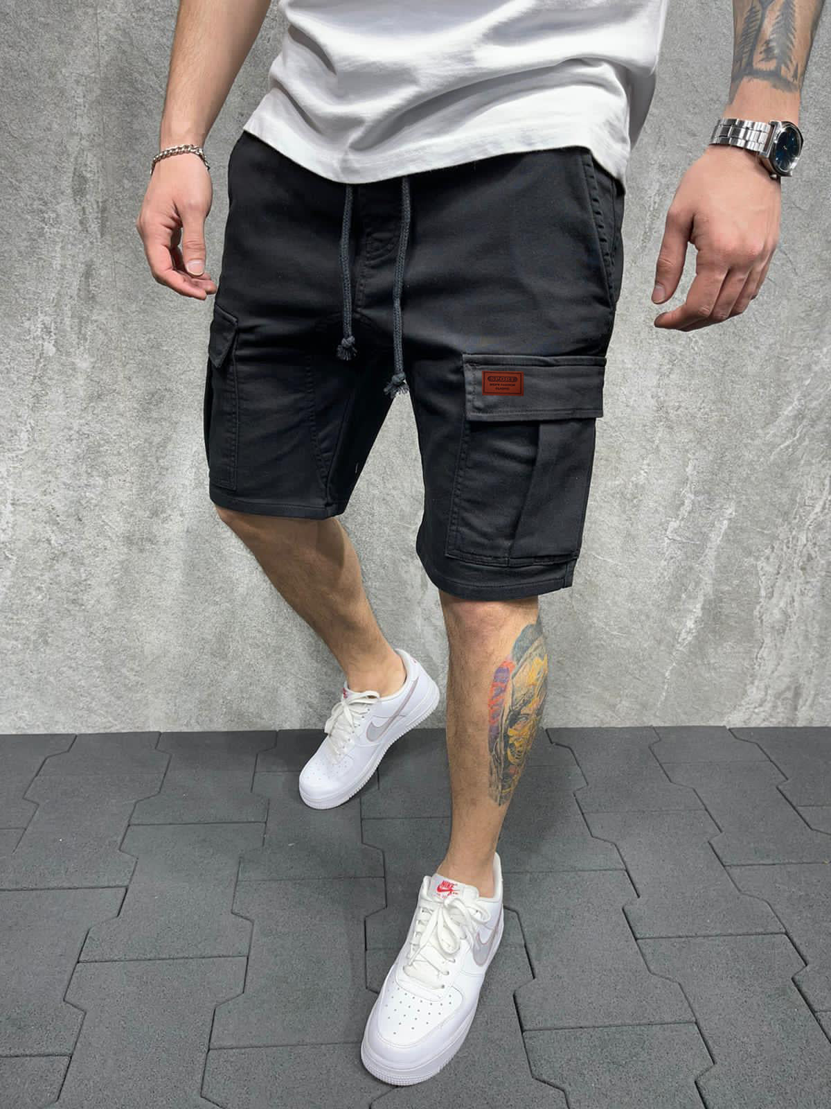 Herren Cargo-Shorts mit praktischen Seitentaschen und verstellbarem Gummizug Shopnory