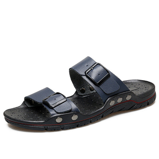 Herren Bequeme Leder-Sandalen mit verstellbaren Riemen