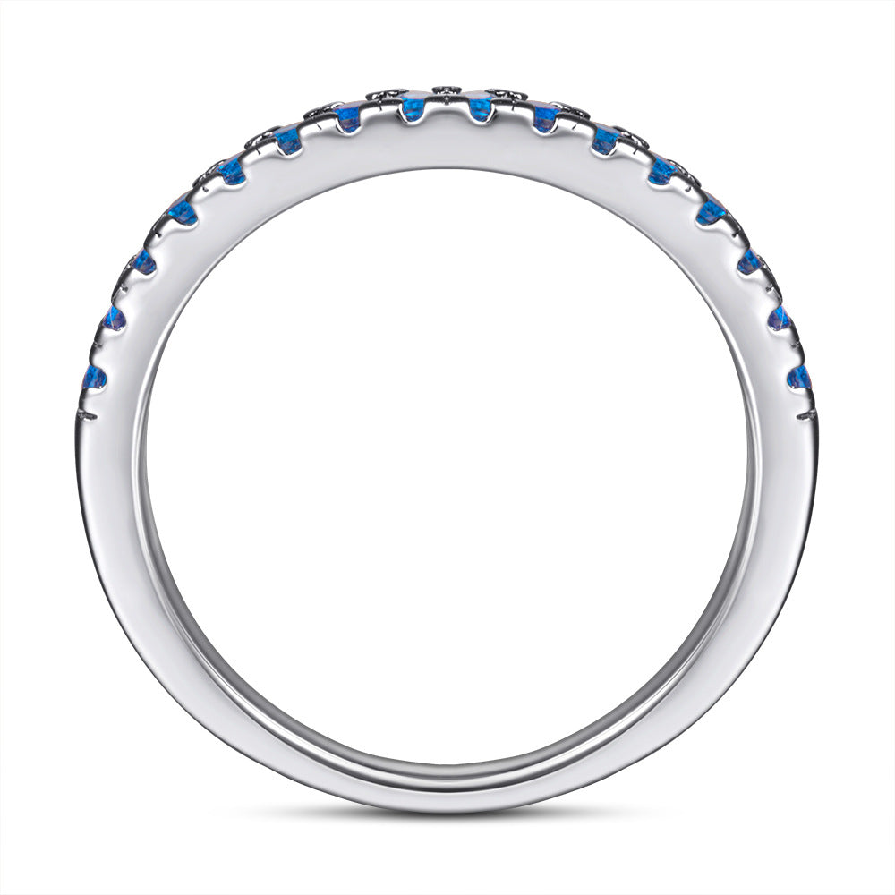 Damen hochwertiger Eternity-Ring mit leuchtenden blauen Zirkonia Shop Nory