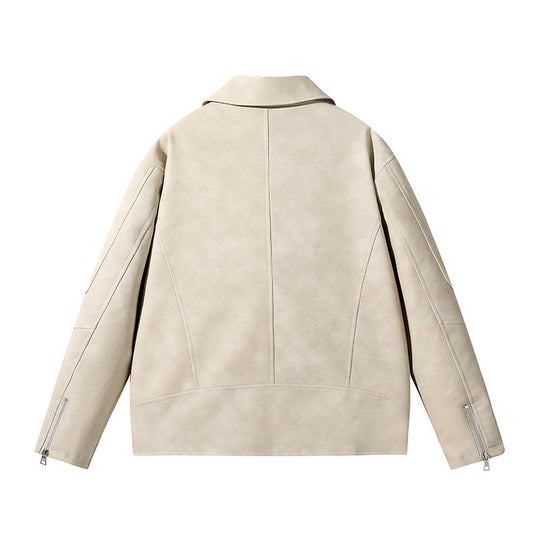 Herren Modische Lederjacke mit asymmetrischem Reißverschluss Shop Nory