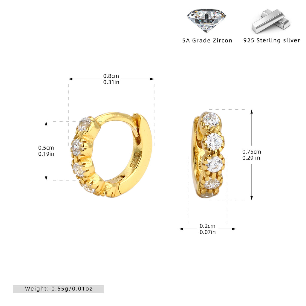 Damen Creolen mit funkelndem Zirkon-Besatz aus hochwertigem 925 Sterling Silber Shop Nory