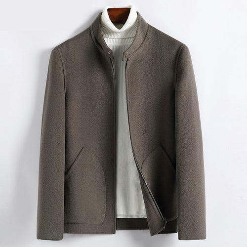Herren Elegante Kurzjacke aus Wollmix mit Stehkragen, verdecktem Reißverschluss und konturierten Eingrifftaschen Shop Nory