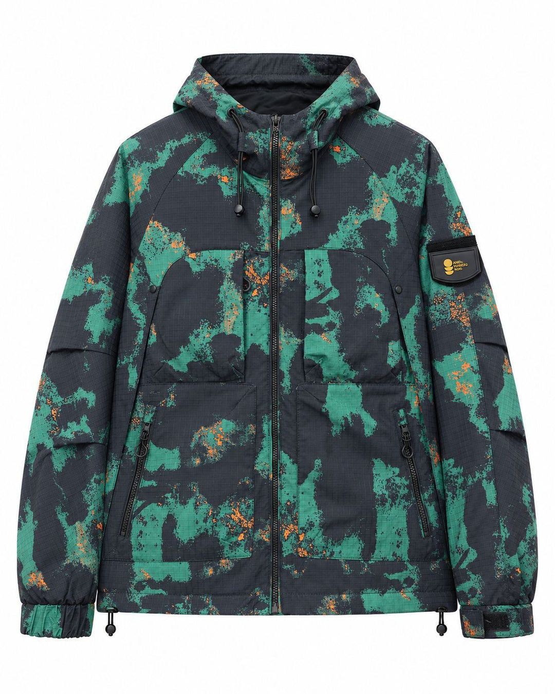 Herren Technische Camouflage-Outdoorjacke mit Kapuze, Ripstop und Multifunktionstaschen Shop Nory