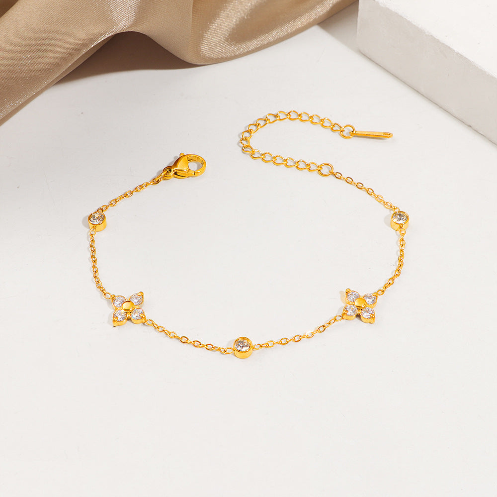 Damen Delikate Flieder Charm Armband Shop Nory