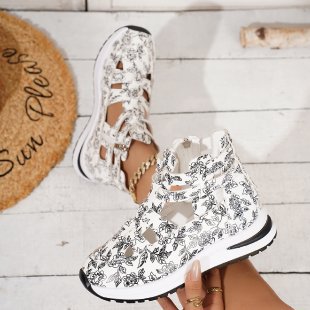 Damen Designer-Sneaker mit floralem Muster