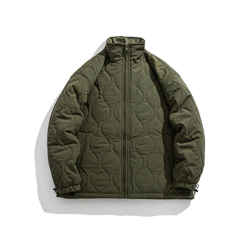 Unisex Boxy-Steppjacke im Military-Liner-Stil mit hohem Stehkragen und verstellbarem Saum Shop Nory
