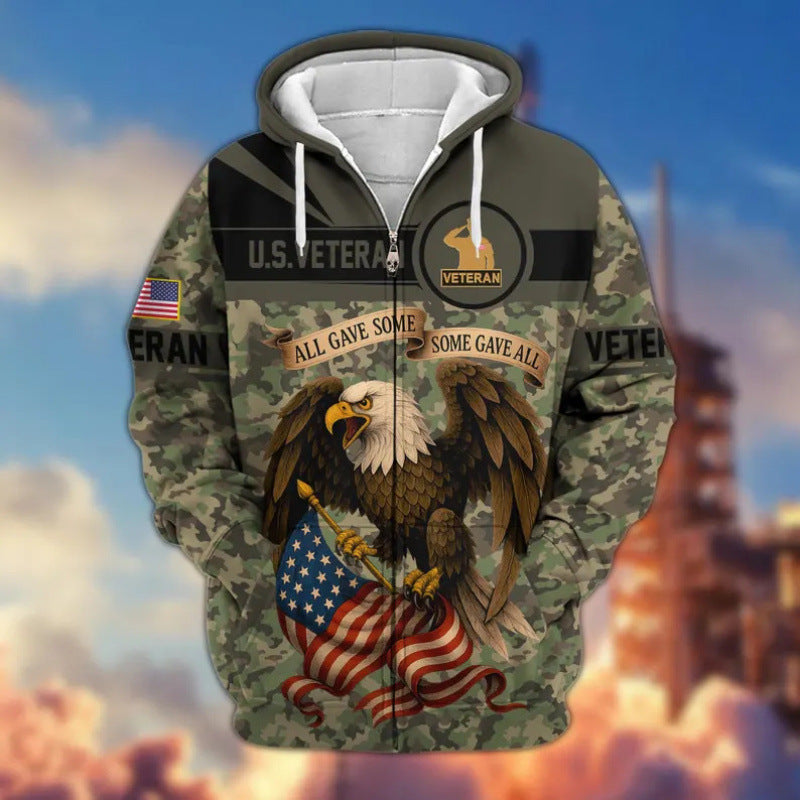 Herren Kapuzensweater mit amerikanischem Veteranenmotiv Shop Nory