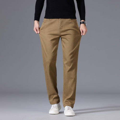 Herren Entspannte Baumwoll-Twill-Chinohose mit geradem Bein Shop Nory