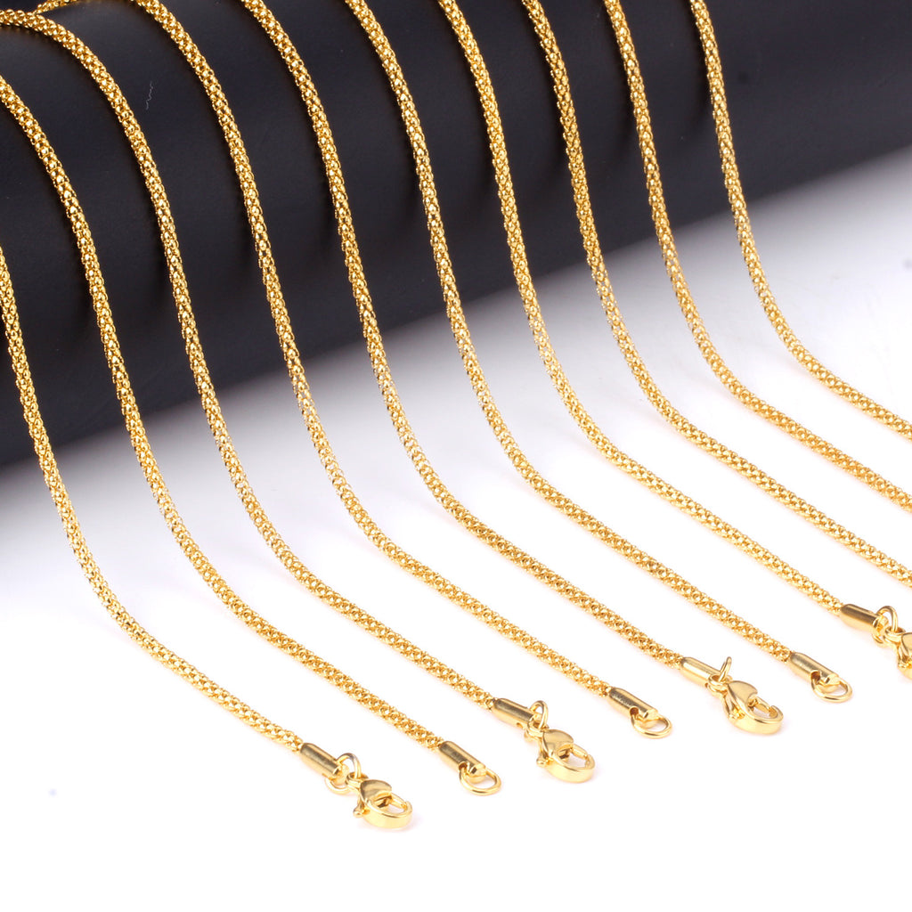 Damen Edelstahl Kette mit verschiedenen Oberflächenstrukturen Shop Nory