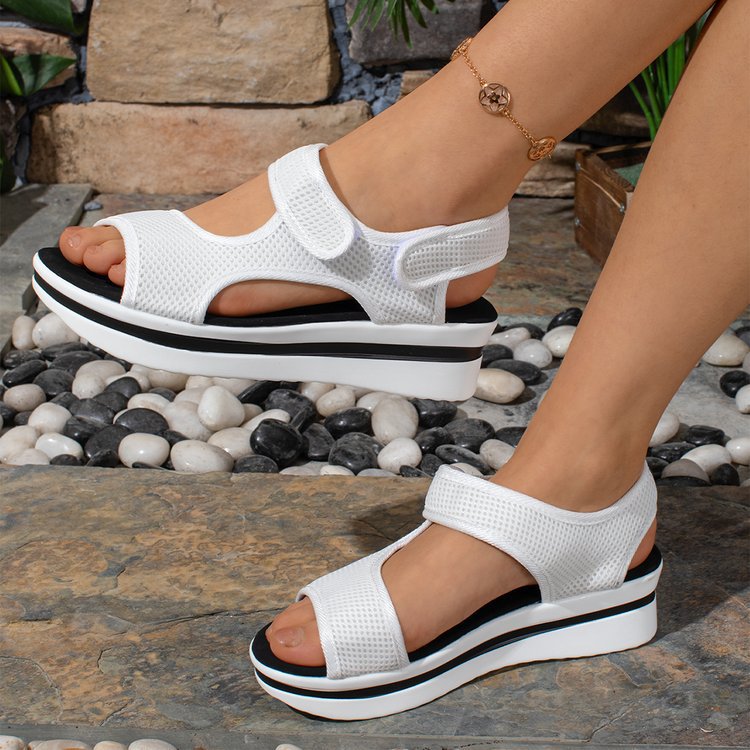 Damen Keil-Sandalen mit atmungsaktivem Mesh und verstellbaren Klettverschlüssen Shop Nory