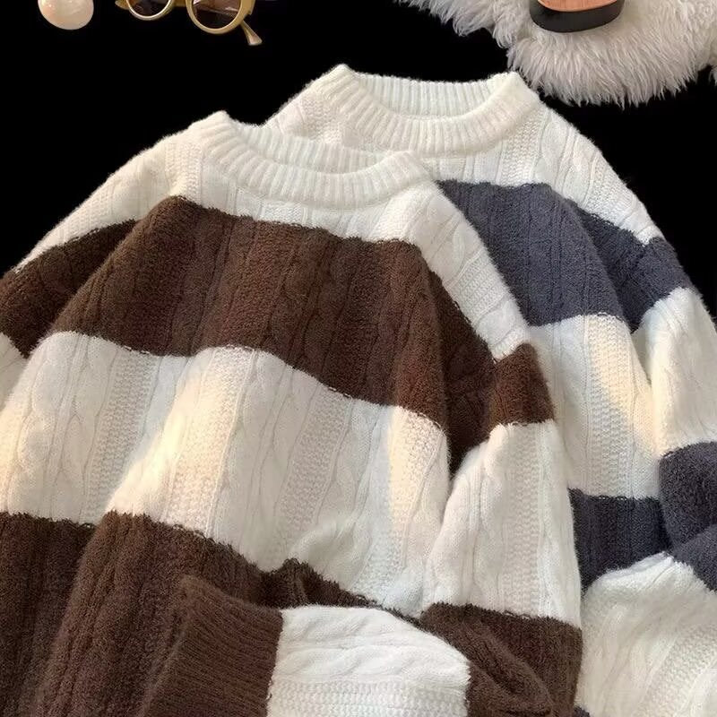 Damen Lässiger Strickpullover mit Zopfmuster Shop Nory