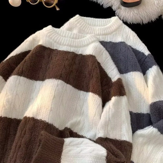 Damen Lässiger Strickpullover mit Zopfmuster Shop Nory