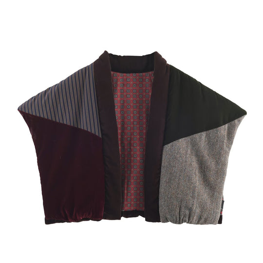 Damen Gestepptes Patchwork-Weste mit voluminösem Schalkragen Shop Nory