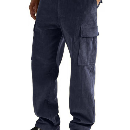 Herren nan Cord-Cargo-Jogginghose mit elastischem Bund, Kordelzug und aufgesetzten Klappentaschen Shop Nory