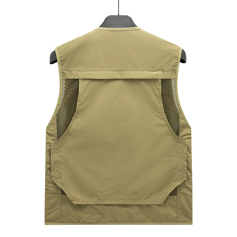 Herren Leichte Mesh-Utility-Weste mit vielen Reißverschluss- und Klapptaschen für Outdoor und Fotografie Shop Nory