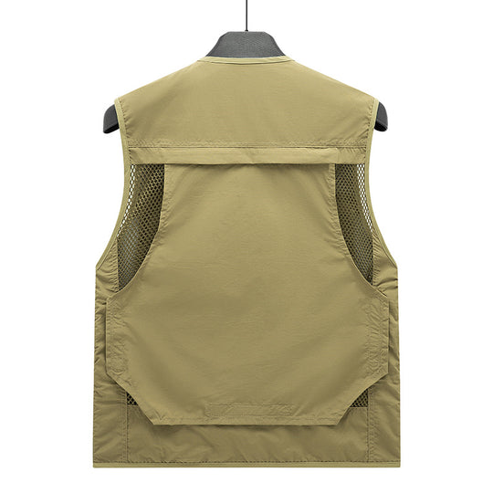 Herren Leichte Mesh-Utility-Weste mit vielen Reißverschluss- und Klapptaschen für Outdoor und Fotografie Shop Nory