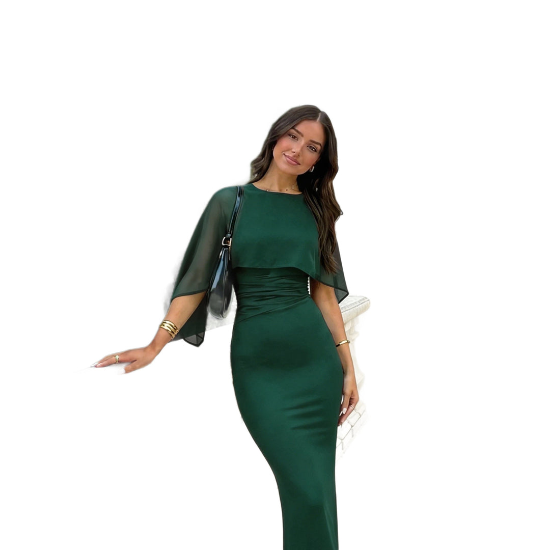 Damen Figurbetontes Midikleid mit Chiffon-Cape Shop Nory