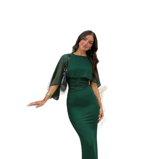 Damen Figurbetontes Midikleid mit Chiffon-Cape Shop Nory