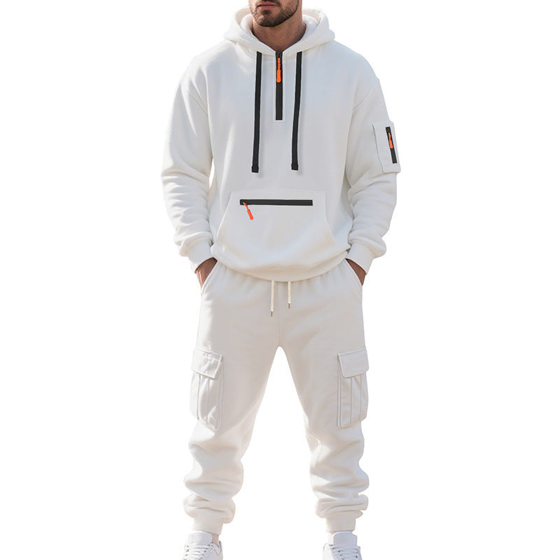 Herren nan Urbaner Cargo-Jogginganzug mit Kapuzenhoodie und Reißverschlusstaschen Shop Nory