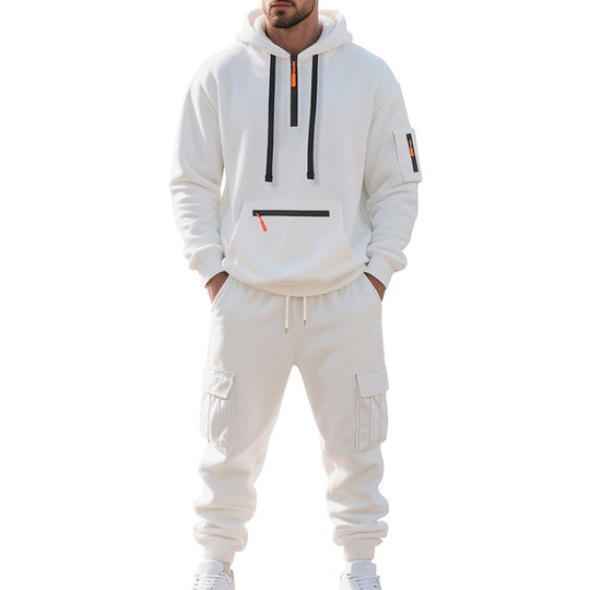 Herren nan Urbaner Cargo-Jogginganzug mit Kapuzenhoodie und Reißverschlusstaschen Shop Nory